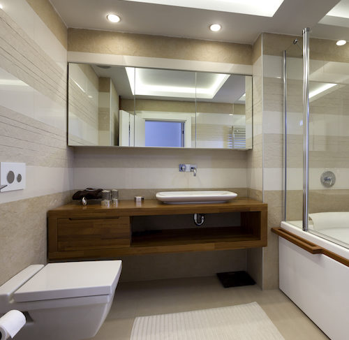 Interior shot of modern bathroom
